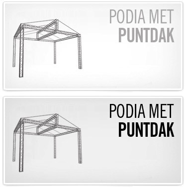 Podia met puntdak