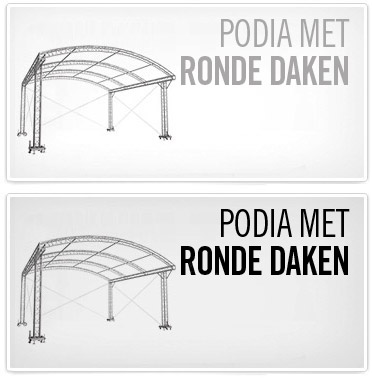 Podia met ronde daken